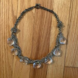 Banana Republic Mixed Metal and Clear Stone Necklace